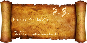 Haris Zoltán névjegykártya